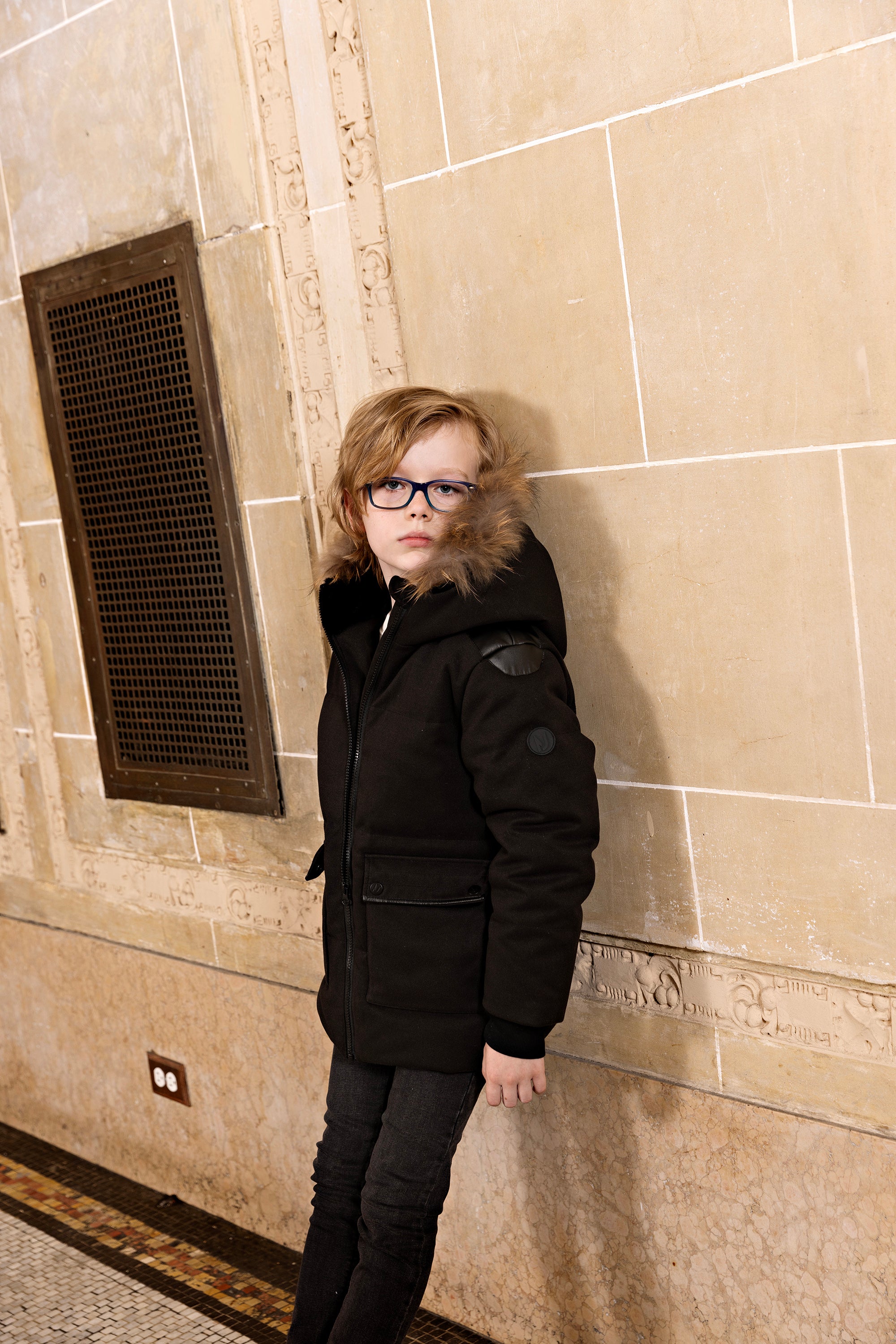 Kids Wool Look Coat - Black – Manteau Jr