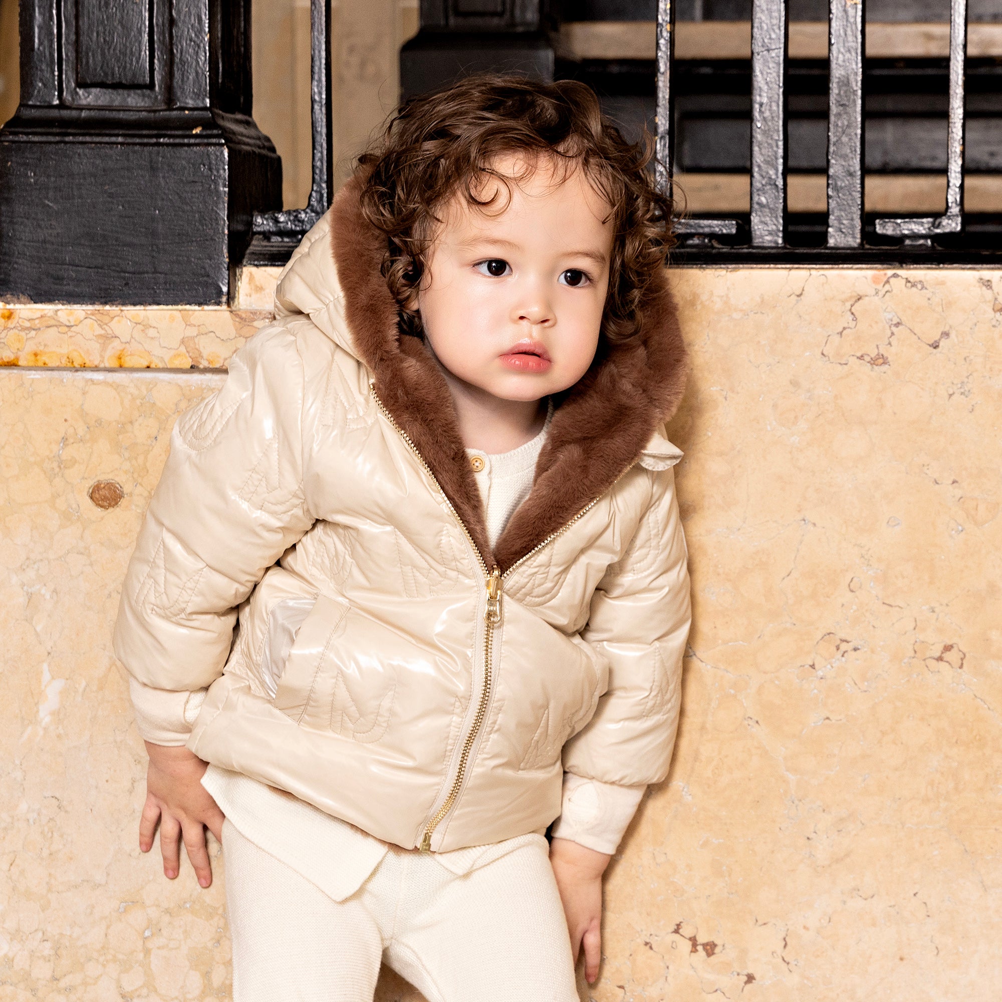 Baby Reversible Coat - Taupe - Manteau Jr