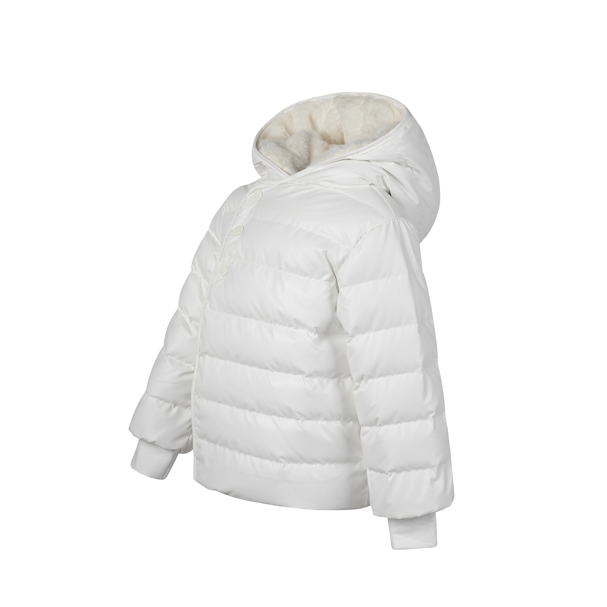 Baby Grosgrain Coat - White - Manteau Jr