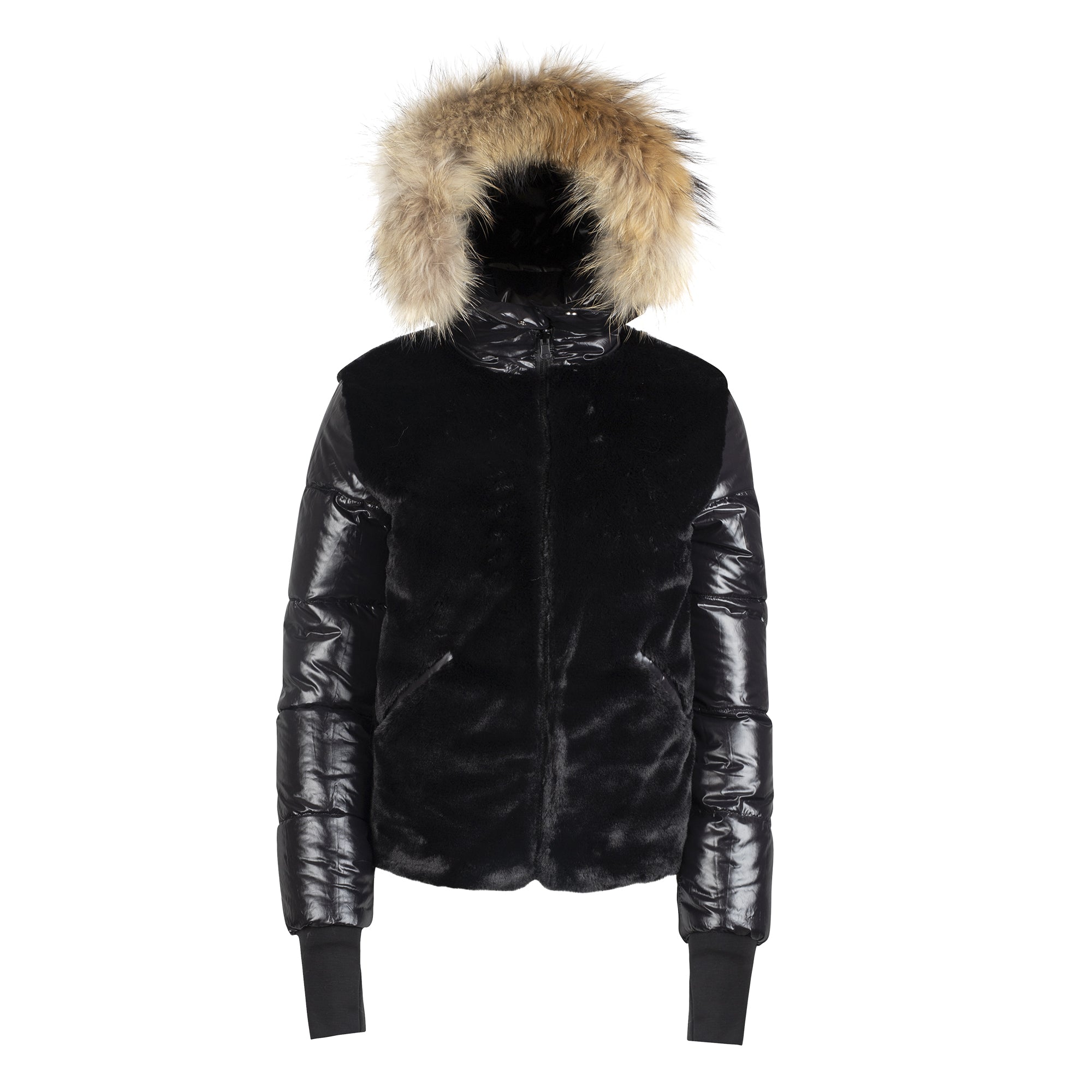 Teen's Reversible Black & White Knit | Black Fur – Manteau Jr