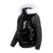 Teen Denim Bomber - Shiny Black